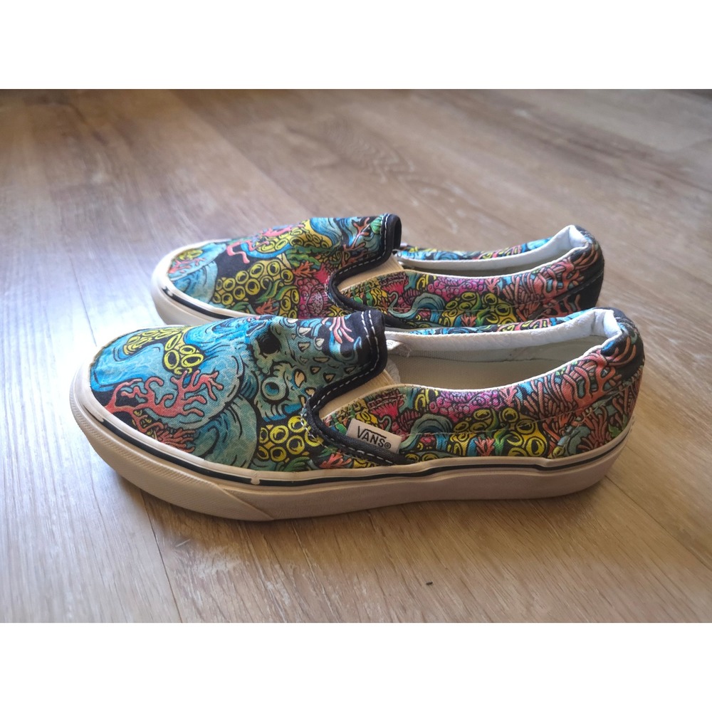 Vans Classic Slip On Coral Reef Octopus ocean Colorful Sneakers Mens 5 Wmn 6.5 - Picture 14 of 16